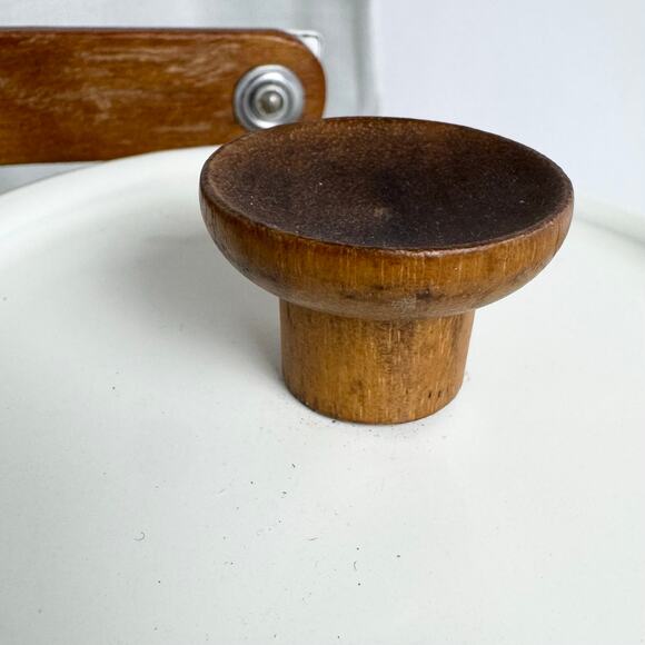 Vintage Enamel Tea Kettle Southwestern Aztec Stripe Design Wooden Handle Boho - Picture 4 of 8